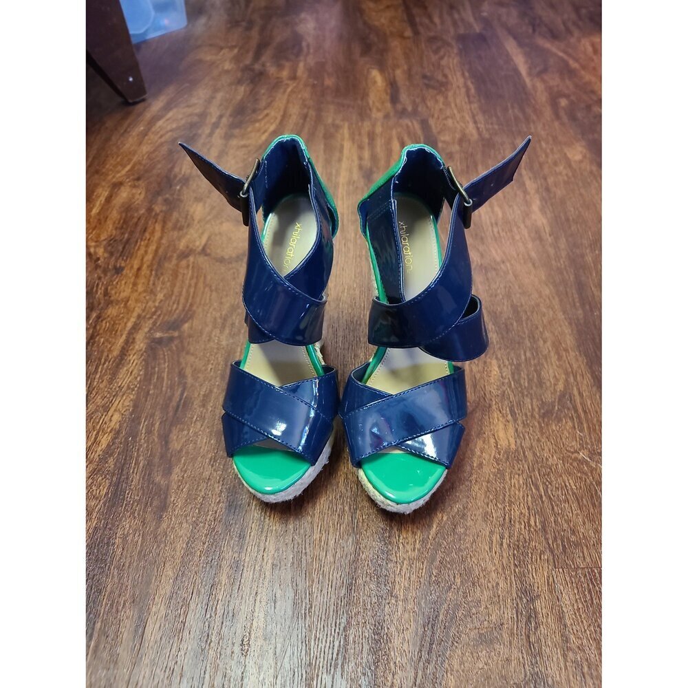 FINAL MARKDOWN Xhilaration Wedge Heels Blue Green size‎ 5 1/2